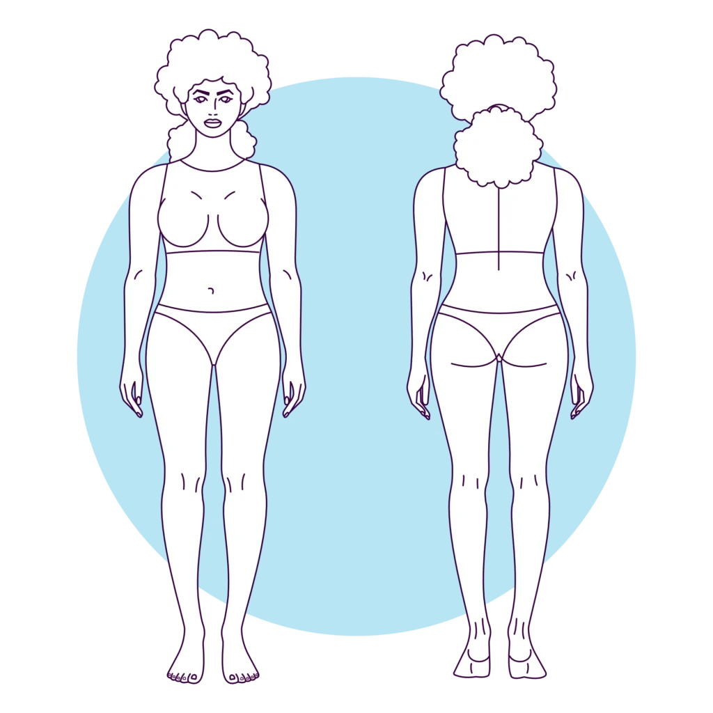 Body female front & back